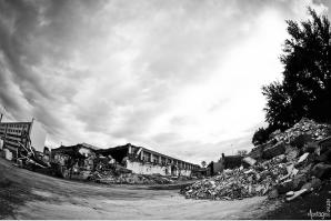 Photo de la démolition des abattoirs du Puy en Velay, Haute Loire